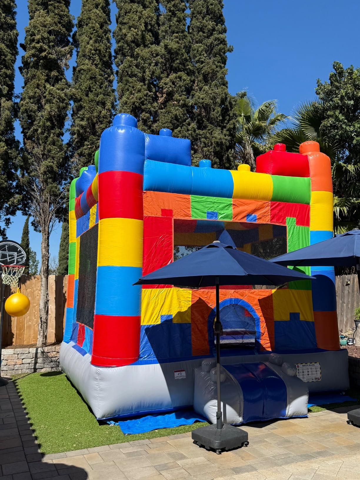 13'x15' Commercial Bounce House with Blower & Basketball Hoop; Durable 13' Tall Marble Vinyl Inflatable Jumper for Kids and Adults, Rental Quality, Indoor & Outdoor customer photo 2