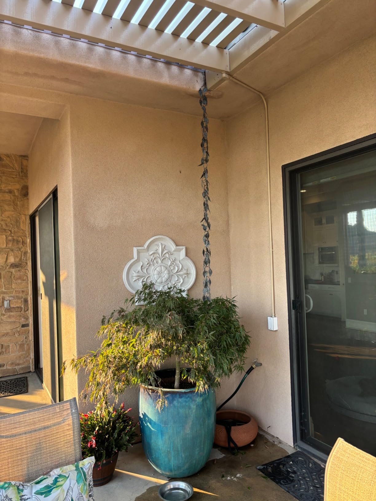 8.5FT Rain Chains for Gutters Downspouts, Butterfly and Cup Rain Gutter Chain customer photo 1