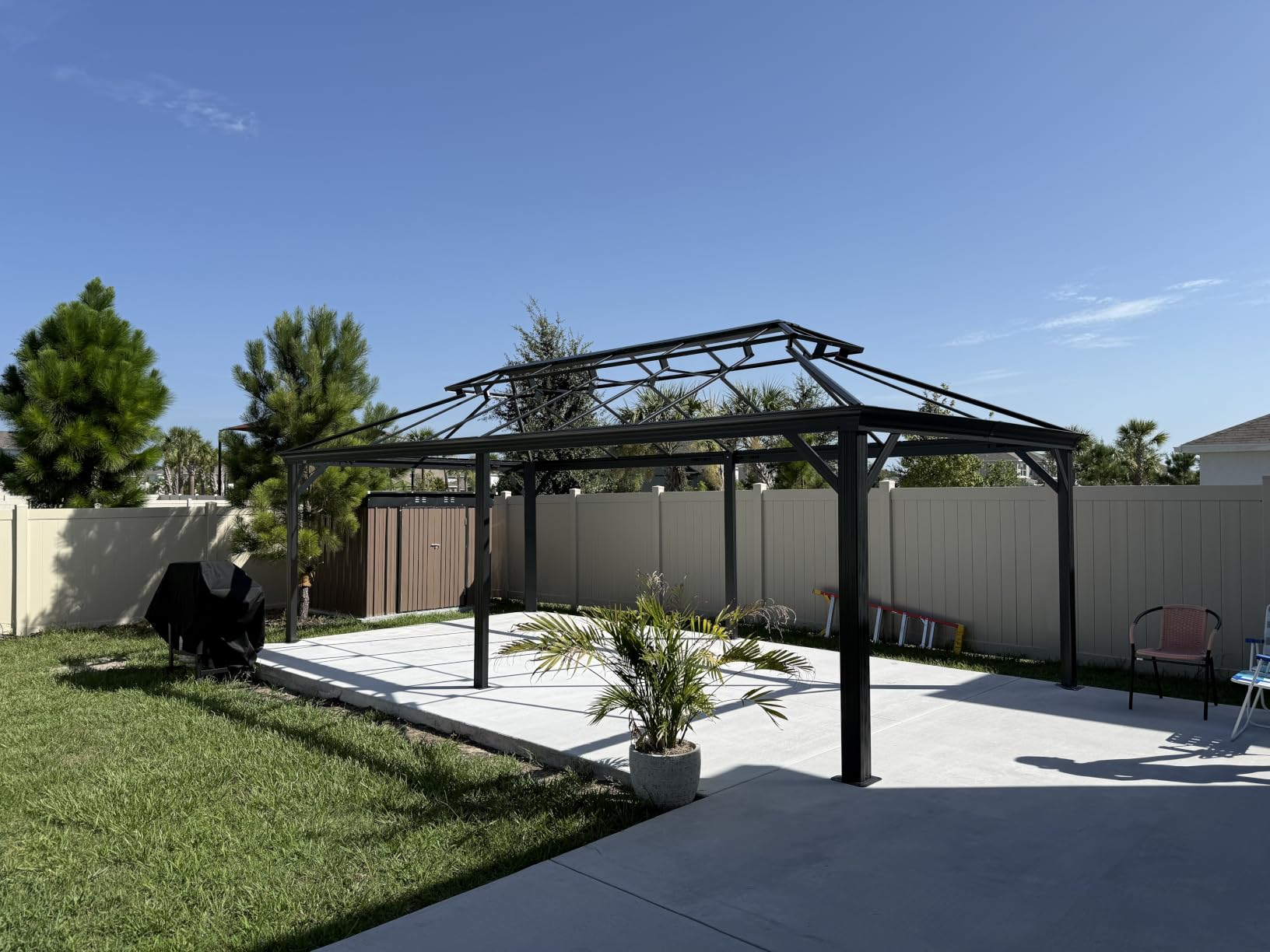 PURPLE LEAF Large Gazebo 14' X 20' with Galvanized Steel, Gray | 4.7