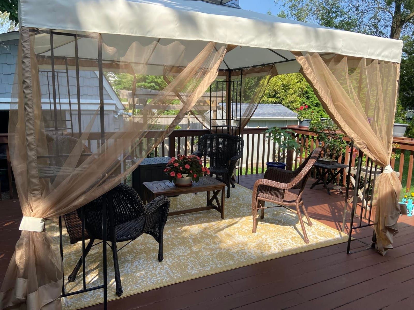 10x10 Gazebo Universal Replacement Mosquito Netting, Brown customer photo 2