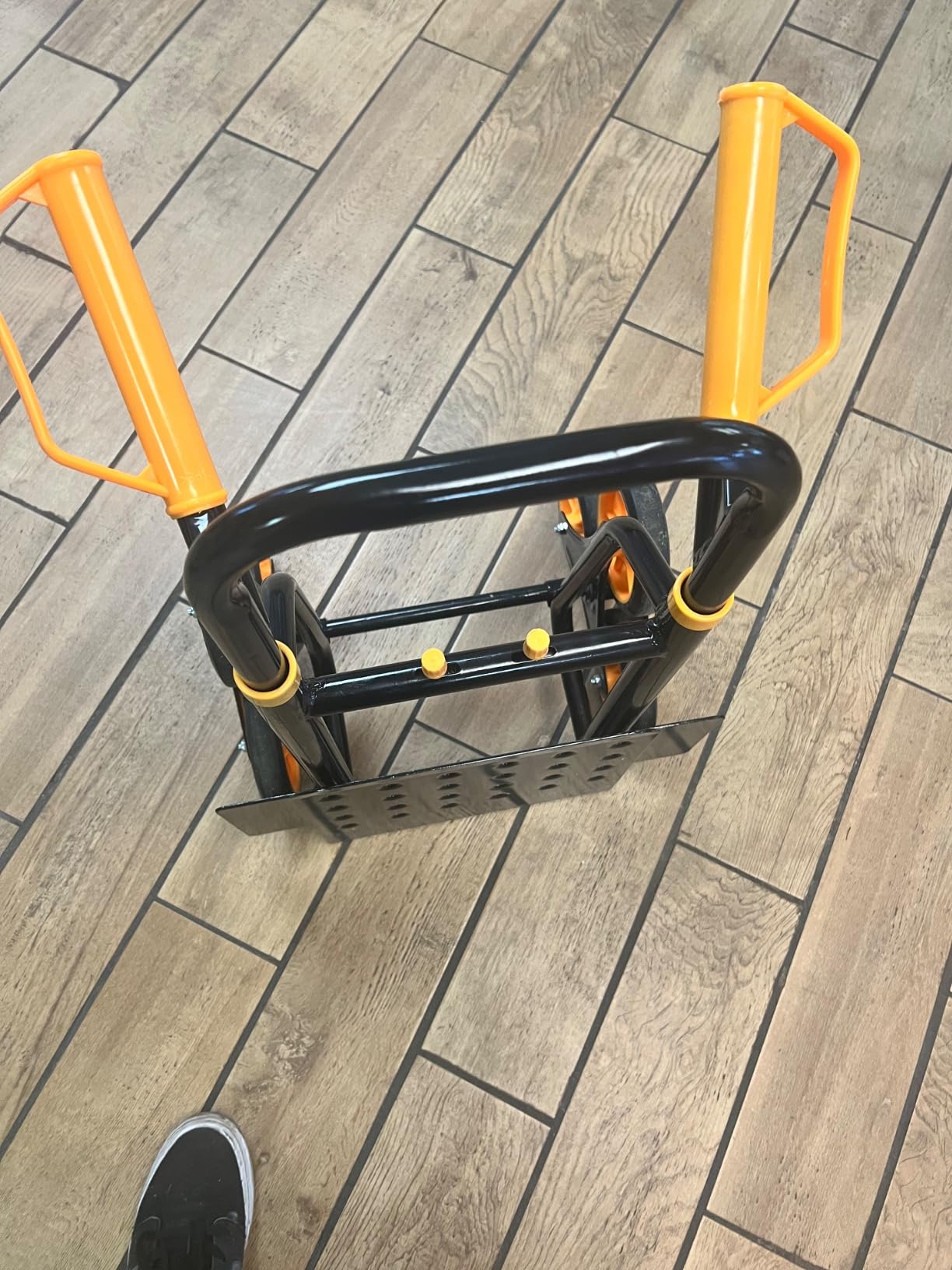 Goplus Stair Climbing Dolly, Folding Height Adjustable Hand Cart w/Elastic Rope, 350LBS Capacity, 6 Rubber Wheels, 12