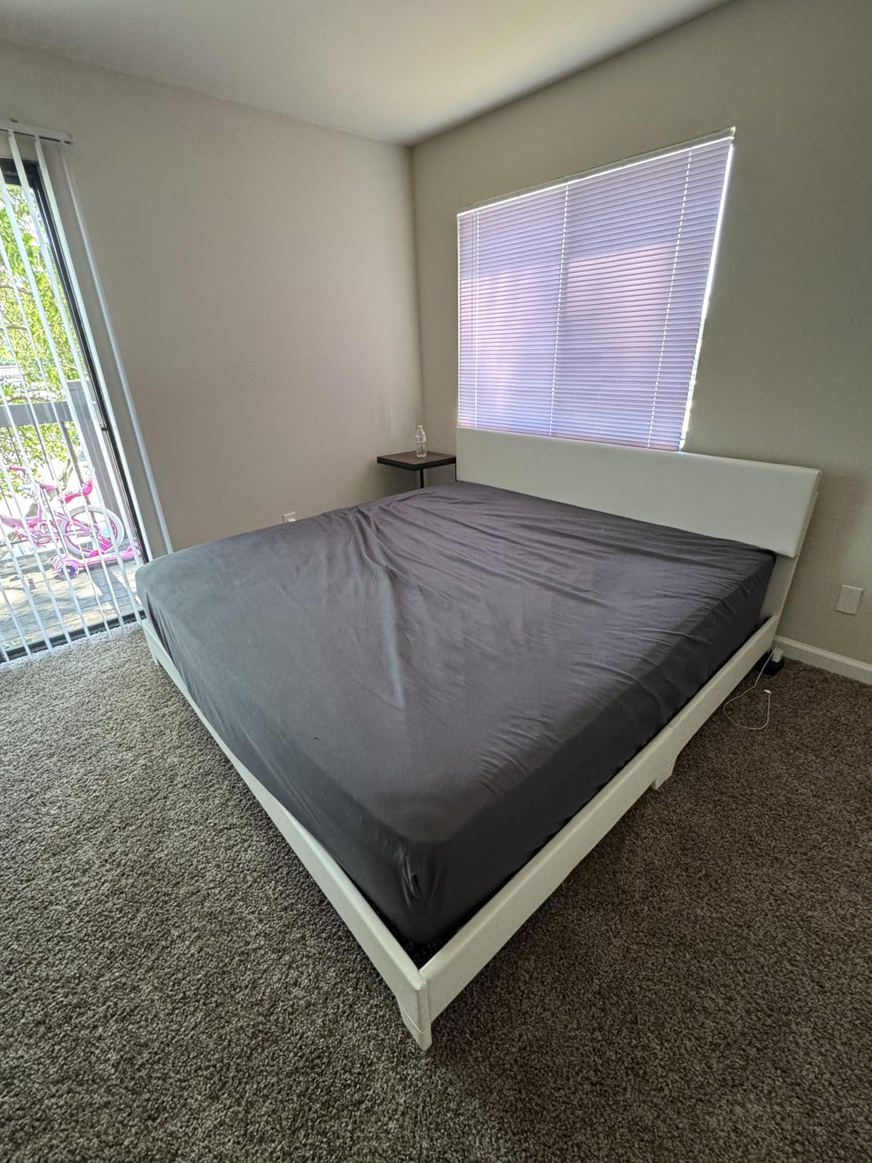 Allewie King Size Bed Frame with Adjustable Headboard, Upholstered Platform Bed with Wood Slats, Heavy Duty Mattress Foundation, No Box Spring Needed, Noise-Free, Easy Assembly, Beige customer photo 1