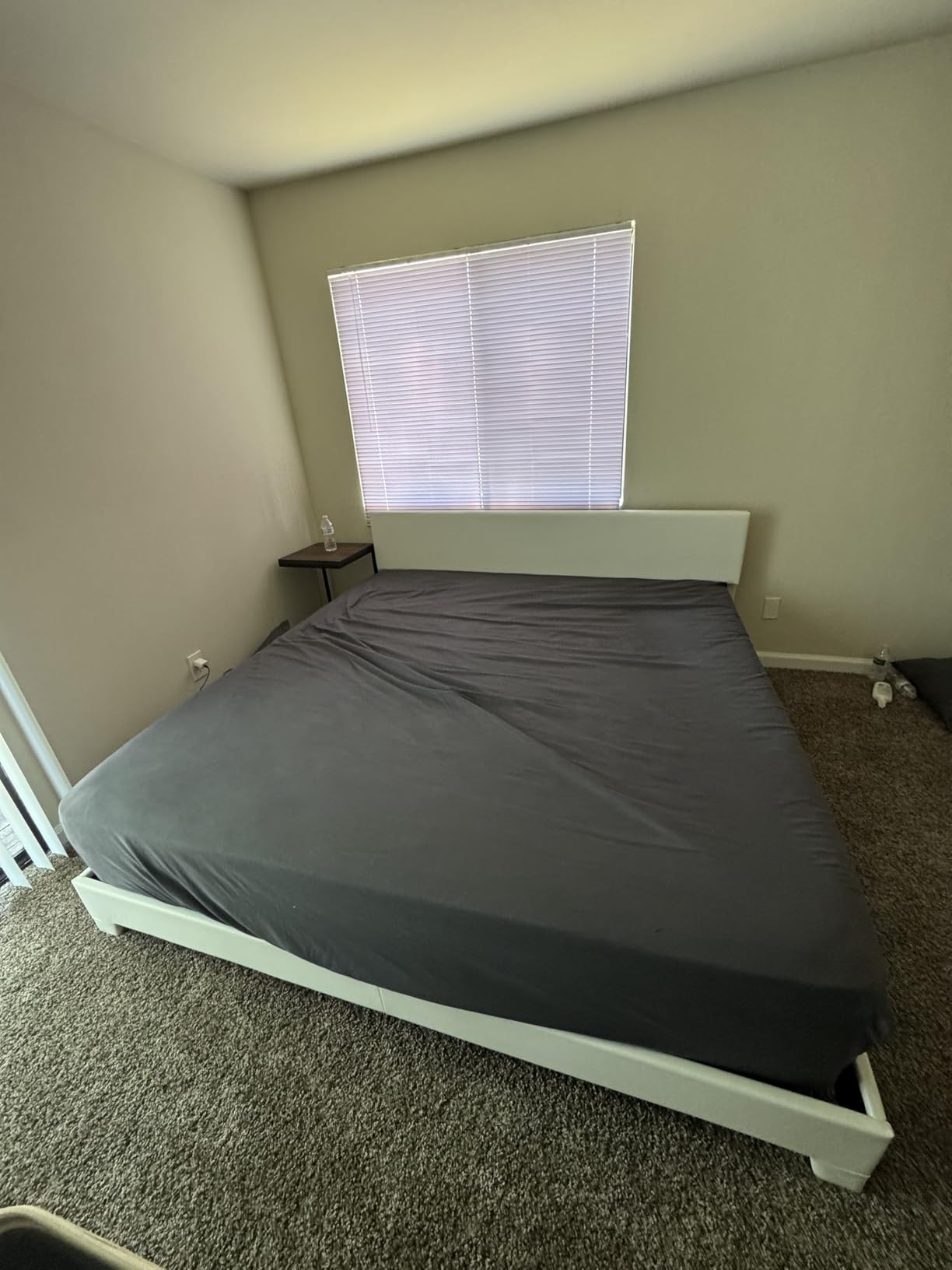 Allewie King Size Bed Frame with Adjustable Headboard, Upholstered Platform Bed with Wood Slats, Heavy Duty Mattress Foundation, No Box Spring Needed, Noise-Free, Easy Assembly, Beige customer photo 2