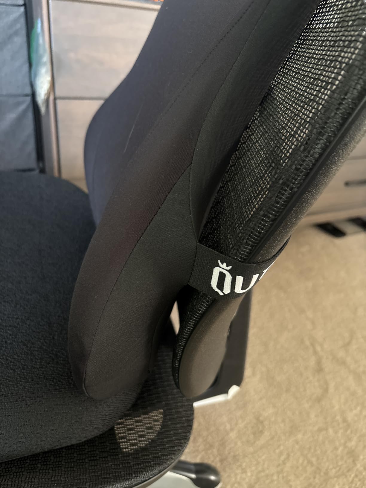 QUTOOL Lumbar Support Pillow for Car, Truck Accessories Travel Essentials, Memory Foam Back Cushion for Driving Seat, Back Pain Relief, Washable Cover, Lower Back Support Fits Most Cars (Black) customer photo 1