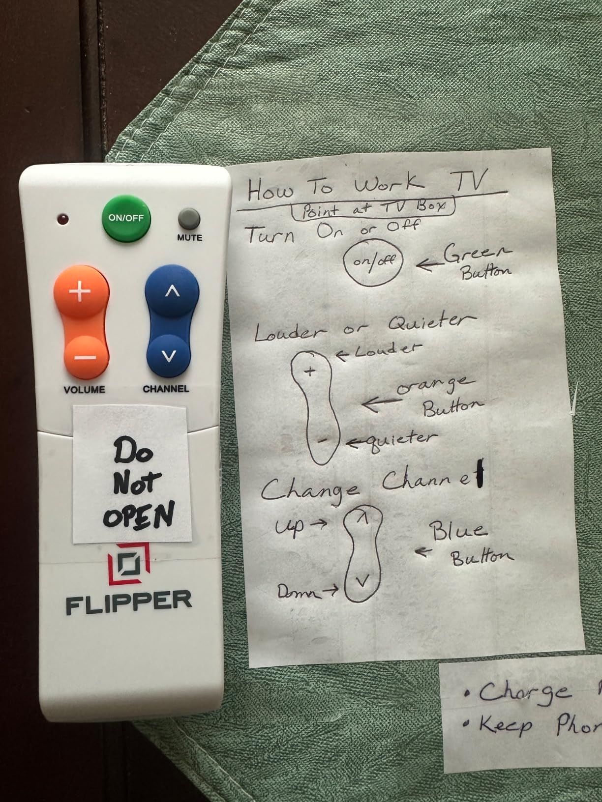 Flipper Big Button TV Remote for Seniors, Dementia - Easy Setup | Large Color-Coded Buttons, Works with Traditional TV & Cable Box, Ideal for Low Vision & Dementia customer photo 2