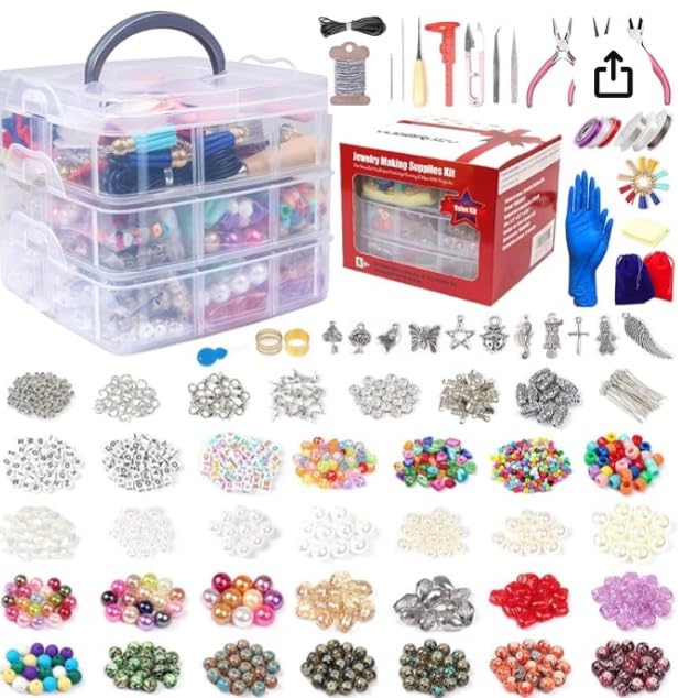 YUGDRUZY Jewelry Making Supplies Kit, 2592 pcs Bracelet Making Kits, Repair Tool with Jewelry Pliers, Jump Rings, Beads, Wire,Craft DIY Gifts customer photo 1