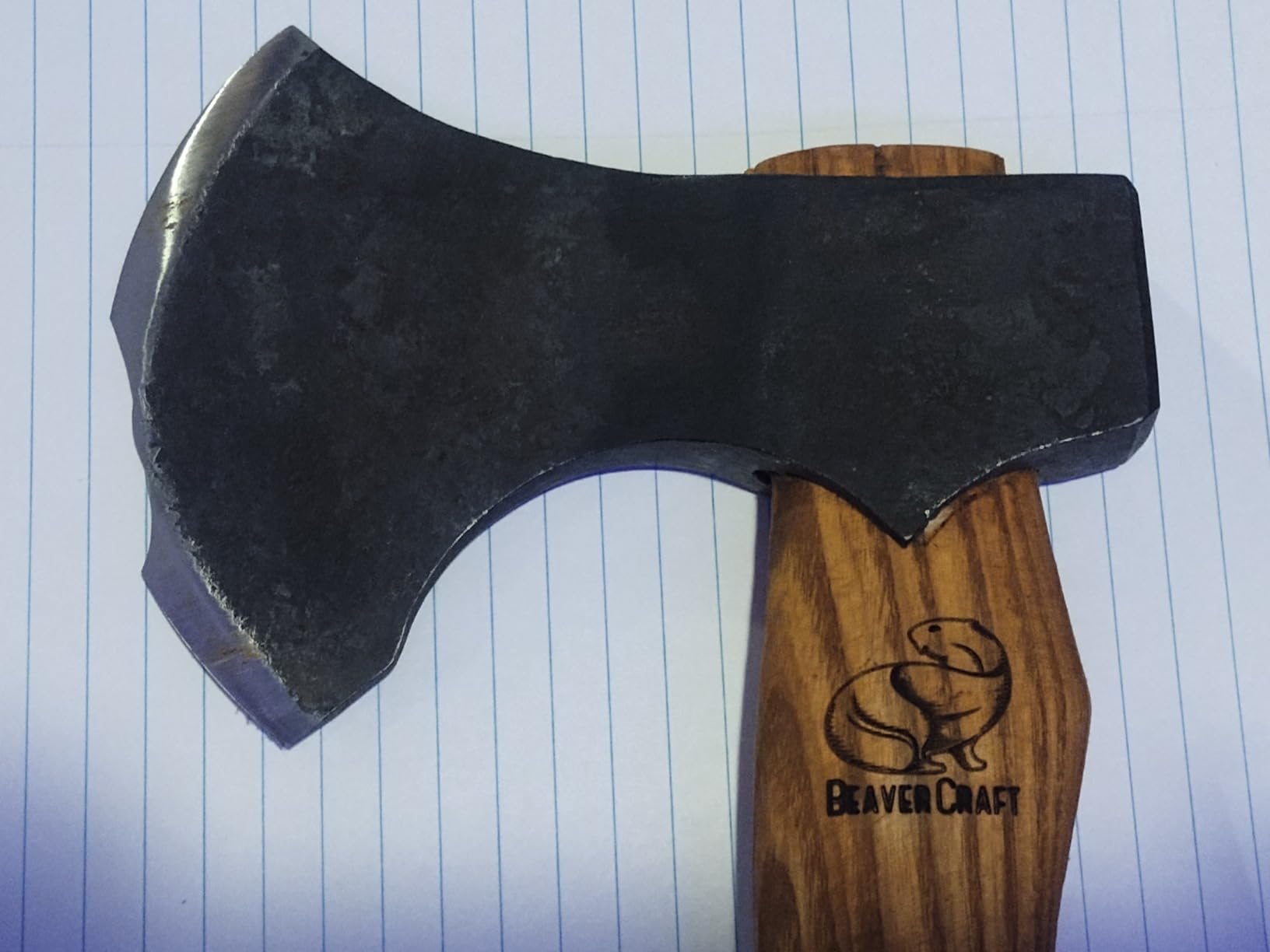 BeaverCraft Bushcraft Hatchet with Sheath for Camping AX3 - Small Wood Carving Axe - Forged Axes for Chopping - Forest Backpacking Hatchet with Wooden Handle - Firewood Splitting Axe, Gardening Axes customer photo 2