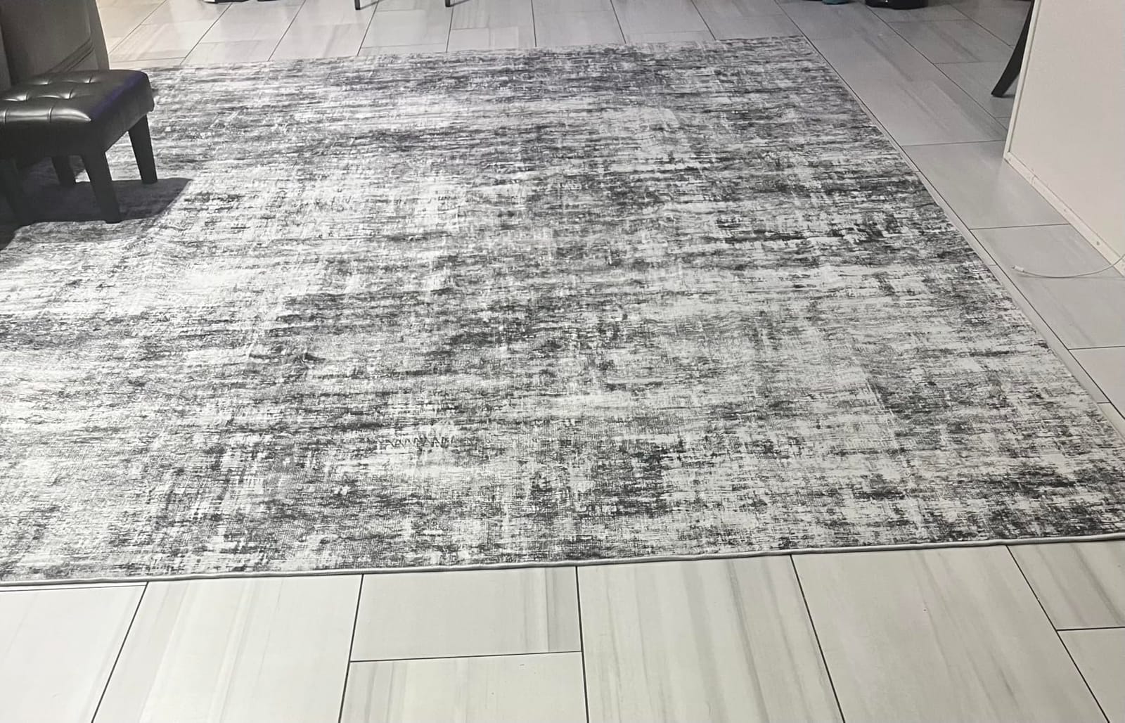 8x10 Area Rugs for Living Room: Washable Abstract Black Grey Gold Carpet | Non-slip TPE backing makes this washable soft low-pile rug safe & durable, Pet-friendly decor for dining room,nursery,office customer photo 2
