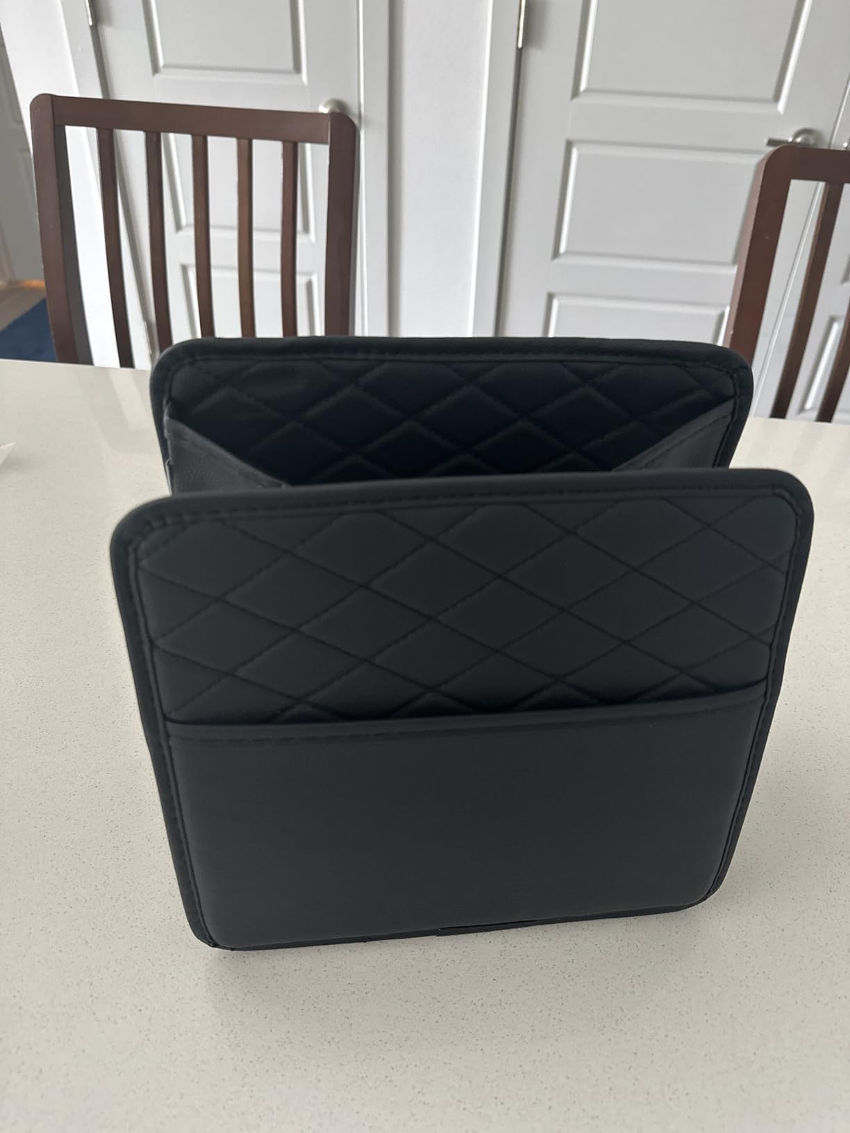 Witaxima Upgrade Car Seat Organizer Backseat with Storage Pockets, Multipurpose Car Organizer Hanging, Car Trash Bag Can, Premium PU Leather Garbage Can 2.14 Gallon Large Capacity, Black customer photo 2