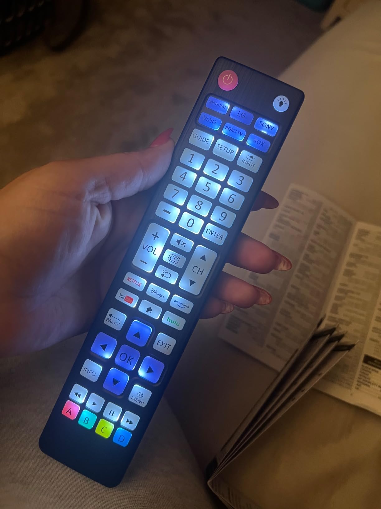 UltraPro Backlit OneTouch Universal Remote Control, Replacement TV Remote | Samsung, LG TV Remote, Vizio, Sony, Roku and More, Easiest Setup Ever U.S. Based Support 80830 customer photo 2