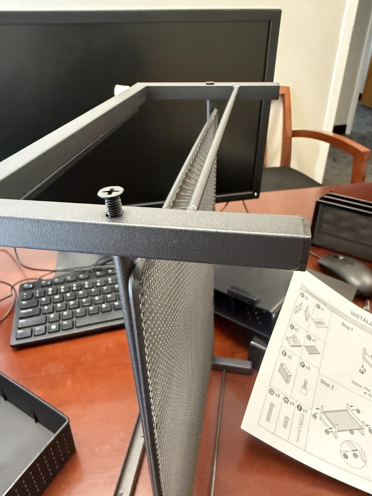 gianotter Monitor Stand with Drawer and 2 Pen Holders | Monitor Riser Dual-Layer Storage Desk Organizers and Accessories (Black) customer photo 1