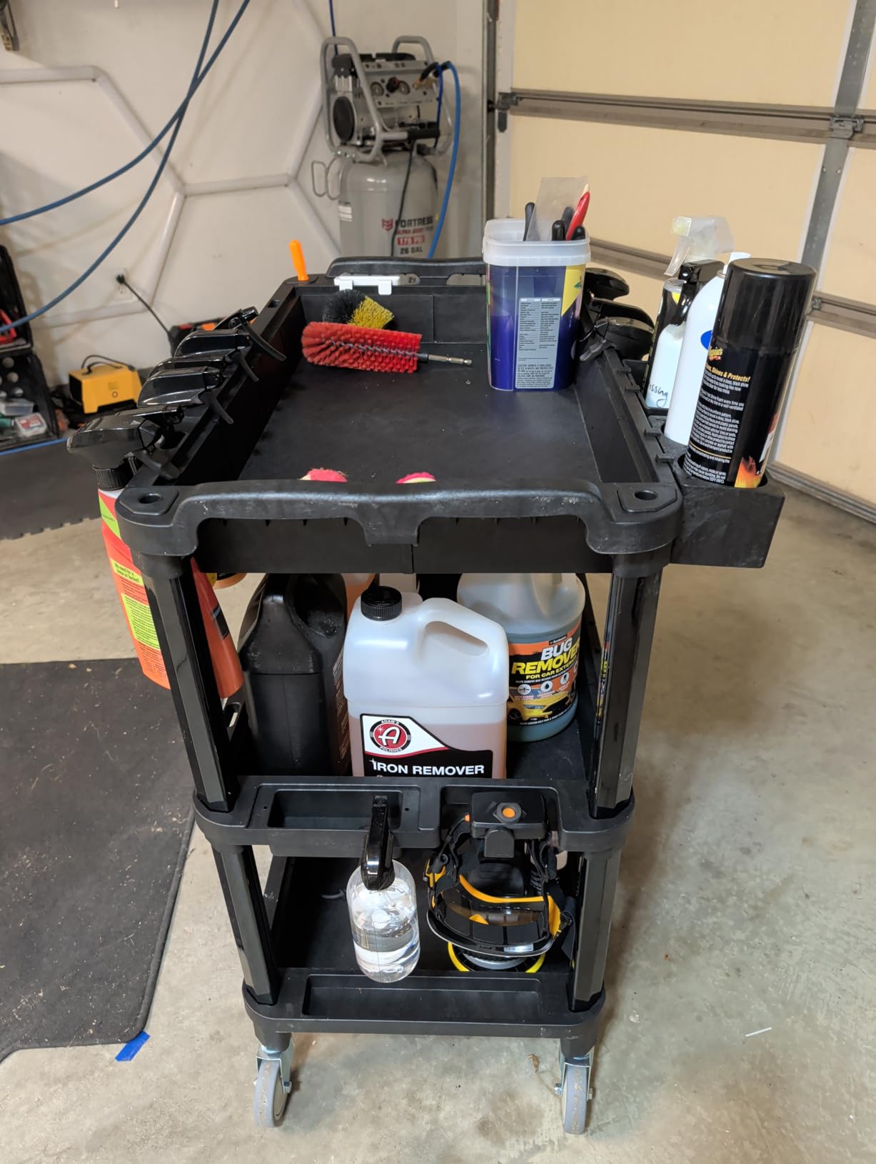 ELAFROS 3-Shelf Heavy Duty Rolling Utility Cart, 32.4 x 18.3 in | Multi-Use Service Tool Cart, 500 lbs Capacity, Deep Shelves, Industrial-Grade Plastic Cart, Mobile Work Organizer customer photo 2
