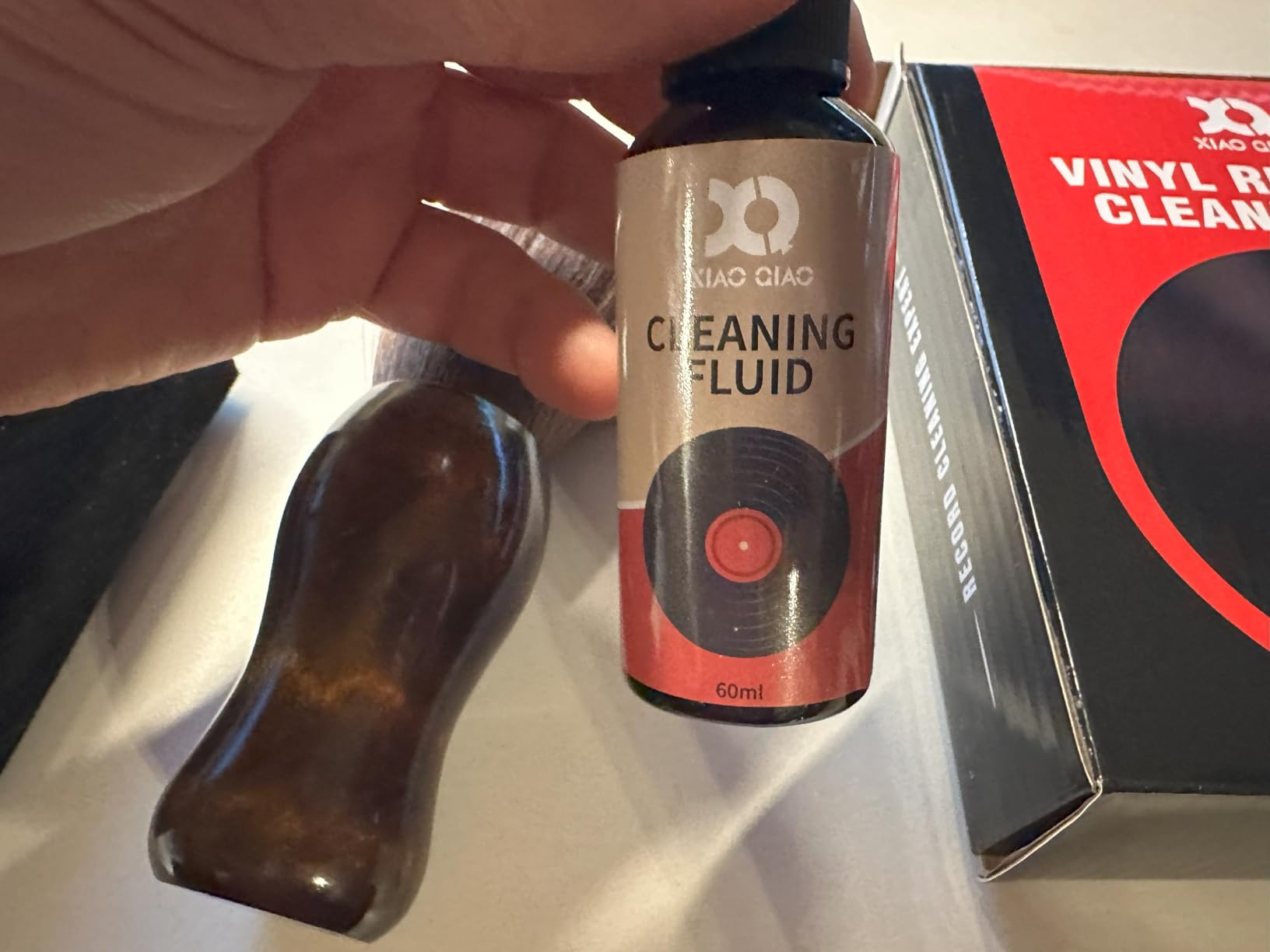 Vinyl Record Cleaner Kit - Complete 5-in-1 Vinyl Records Cleaning Kit Includes Soft Velvet Record Brush, Cleaning Liquid, Anti-Static Nano Fiber Record Cleaning Brush, Cleaning Cloth and Storage Bag customer photo 2