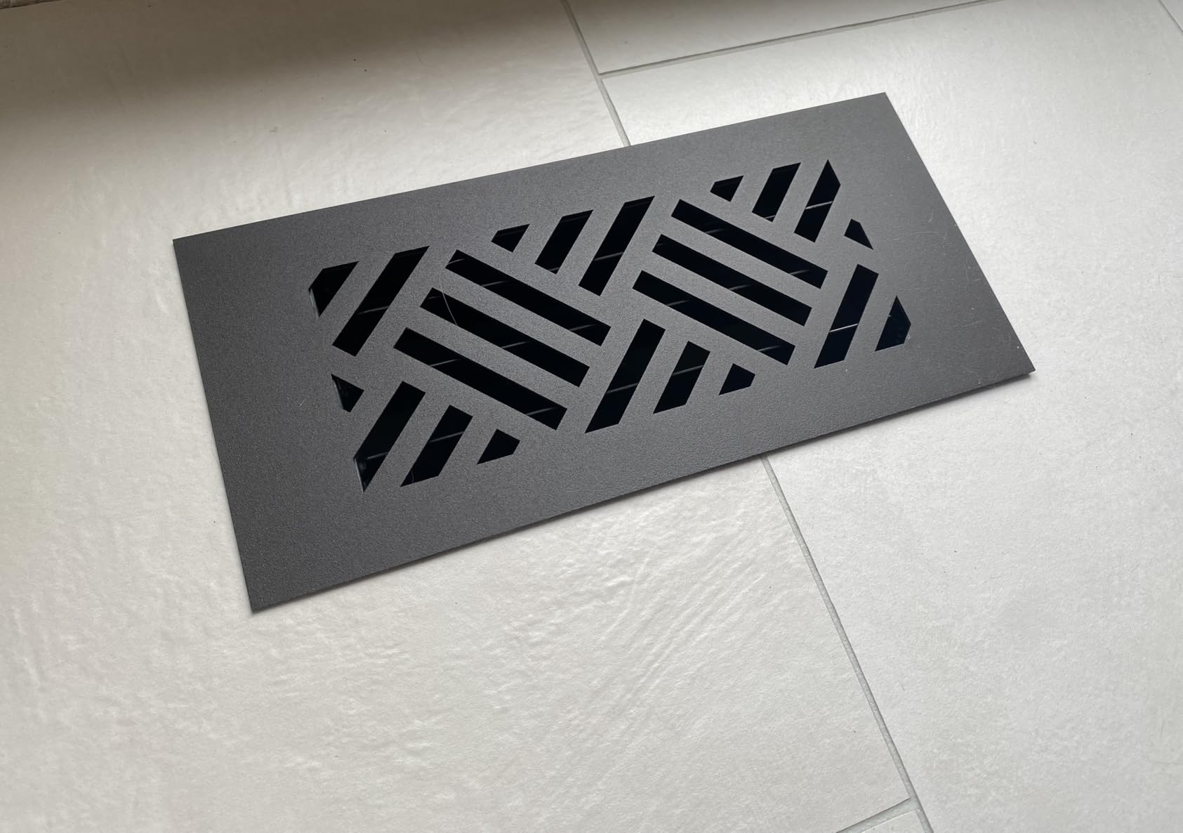 4x10 Floor Vent Cover, Low-Profile Steel Register, Oil-Rubbed Bronze Diagonal Pattern, Rust-Resistant Louver, Made in USA customer photo 2