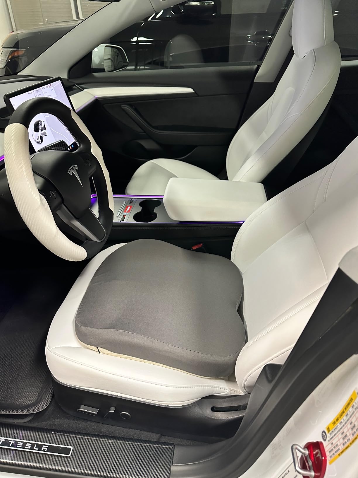 Adult Car Booster Seat Cushion - Memory Foam Car Seat Wedge Cushion - Coccyx Cushion for Tailbone Pain - Driver Seat 3 Inch Height Boost Cushion - for Cars, Trucks, Home & Office Chairs, Black customer photo 2