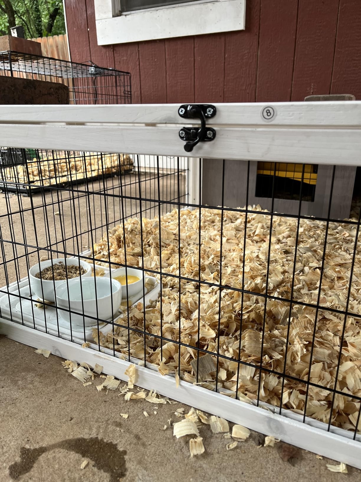 Tortoise House Habitat Wooden with Cover, Chicken Coop with Run Rabbit Hutch Small Animal Hutch Enclosure Indoor/Outdoor-Grey + White Trim customer photo 2