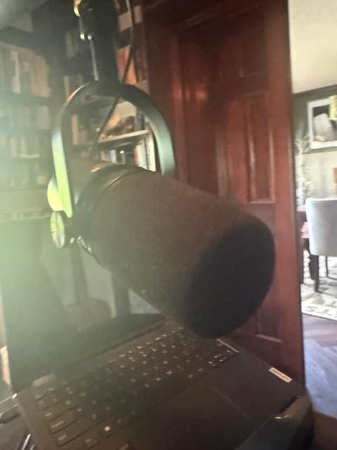 Shure MV7+ USB-C & XLR Podcast Dynamic Mic with Stand - Black | OBS-certified USB-C and XLR dynamic mic with stand, LED touch panel customer photo 2