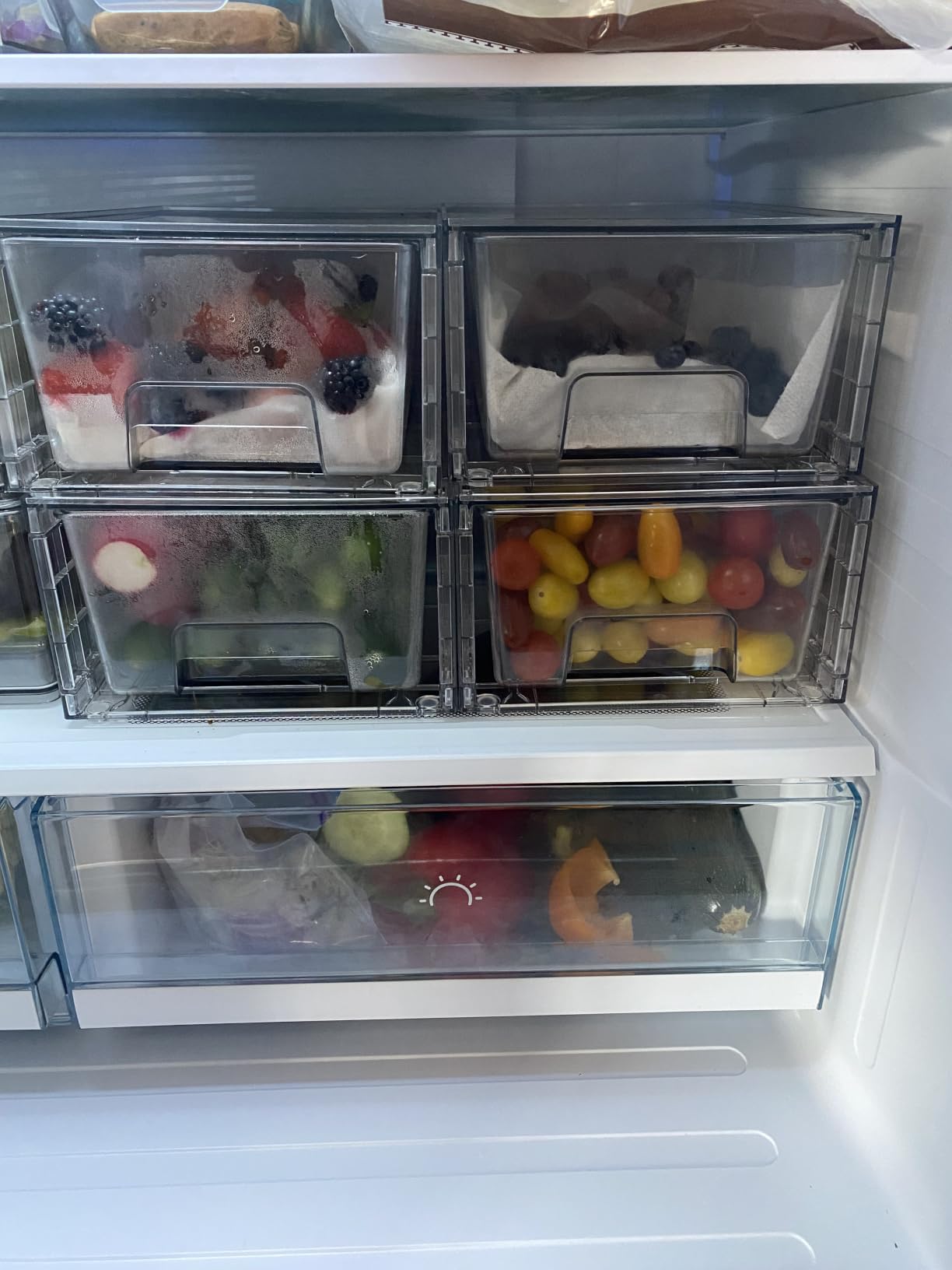 Vtopmart 4 Pack Stackable Clear Drawer with Dividers | Easy Assembly, Stackable Storage, Removable Dividers, Non-Slip Design, For Fridge, Under Sink, Pantry & Bathroom customer photo 1