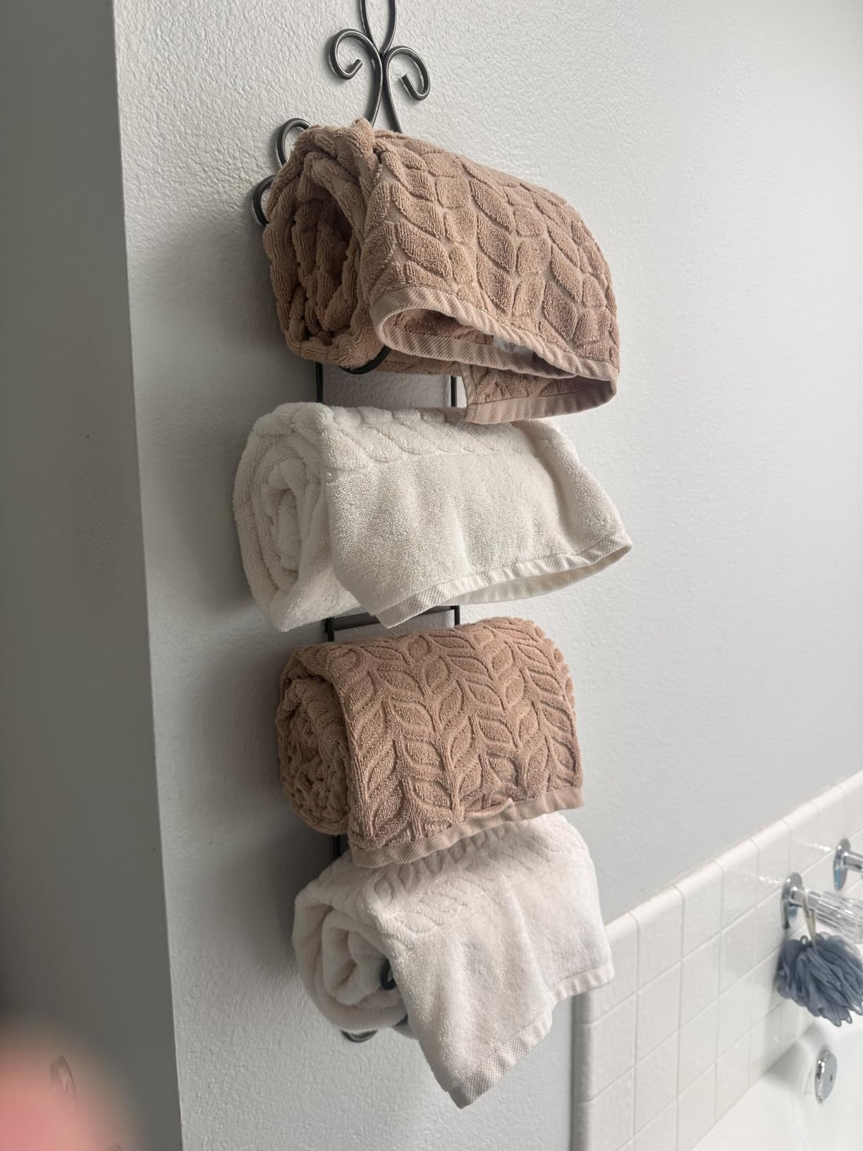 BAGNO MILANO Turkish Cotton Bath Towels, Hand Towels - Soft Plush Jacquard Collection - Highly Absorbent Towel Set (Sand Beige, 6 pcs Towel Set) customer photo 2