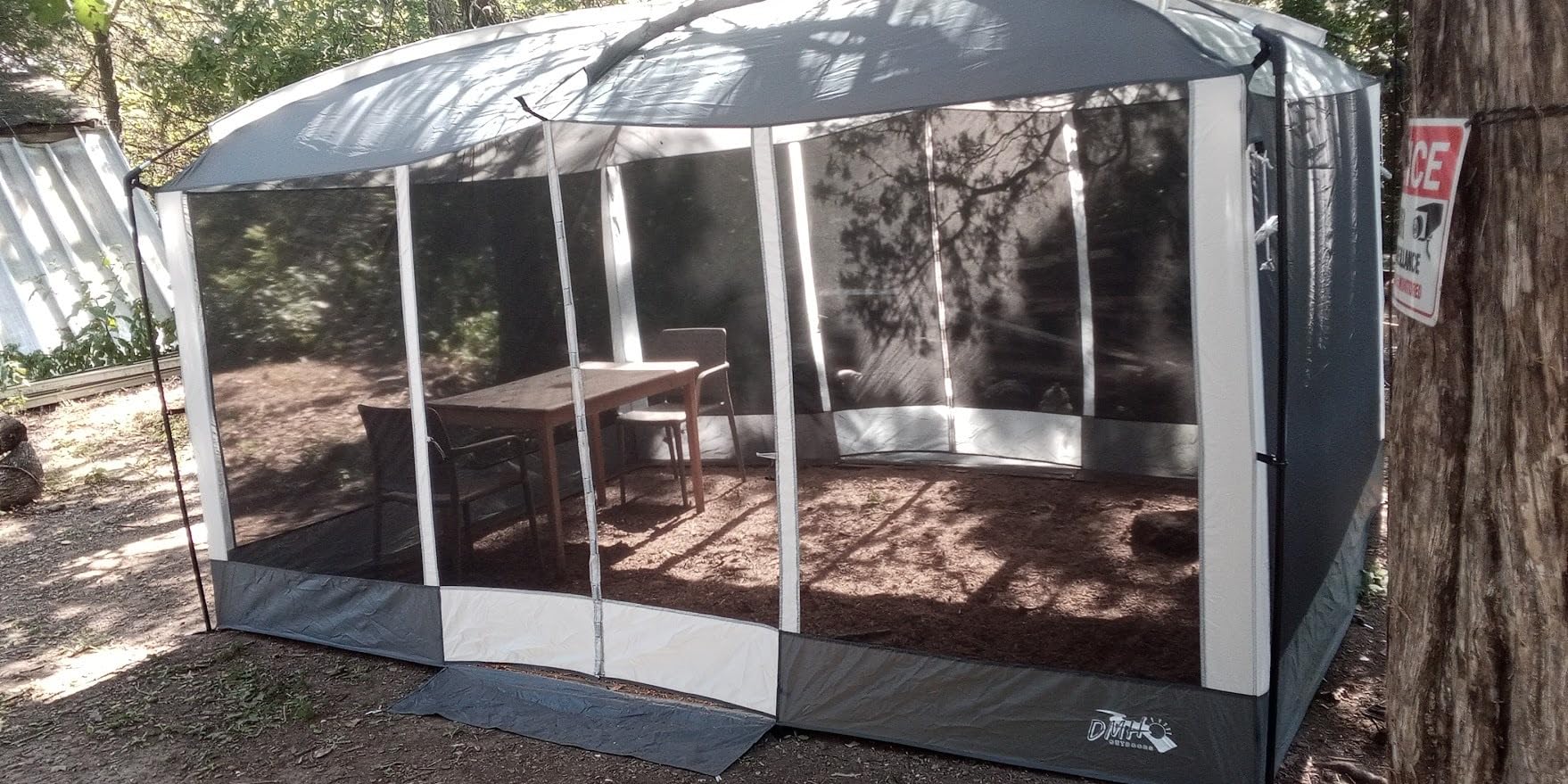 DMH OUTDOORS Screen House Tent 13x9 FT with Netting Mesh & 2 Magnetic Doors | Portable Sunshade Screen Room Canopy Shelter with Projection Screen for 12 People customer photo 2