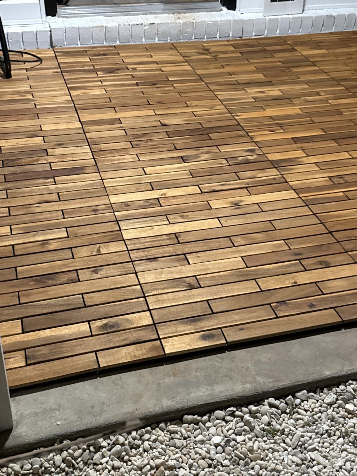 Majestick Goods 12-Pack Longboard Acacia Wood Interlocking Deck Tiles | Easy Install for Patio Flooring & Walkway with Raised Base Drainage, 24 x 12 x 0.9 Inch, Covers 24 Sq Ft customer photo 2