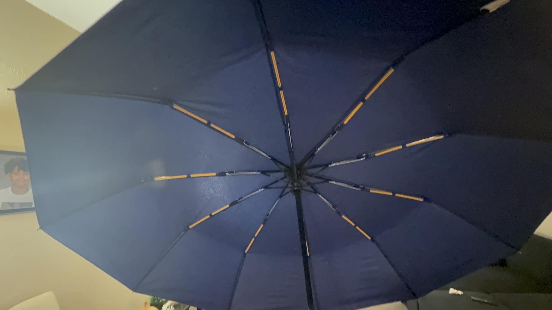 Bluinzi 46 Inch Compact Umbrellas for Rain - Travel Small Umbrella - Automatic Folding Umbrella - Windproof Portable Umbrella, Double 10-rib customer photo 1