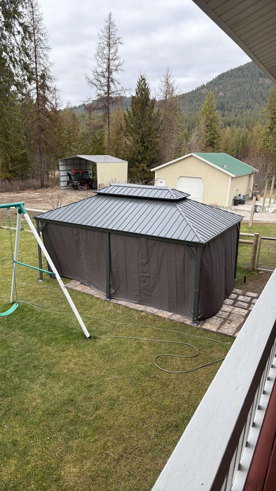 Outdoor Aluminum Patio Hardtop Gazebo 10x14FT Metal Pergola -Grey | with Curtains & Netting | Withstand 60 MPH Wind & 22 SPF Snow | Double Galvanized Steel Roof | All Year Round customer photo 2