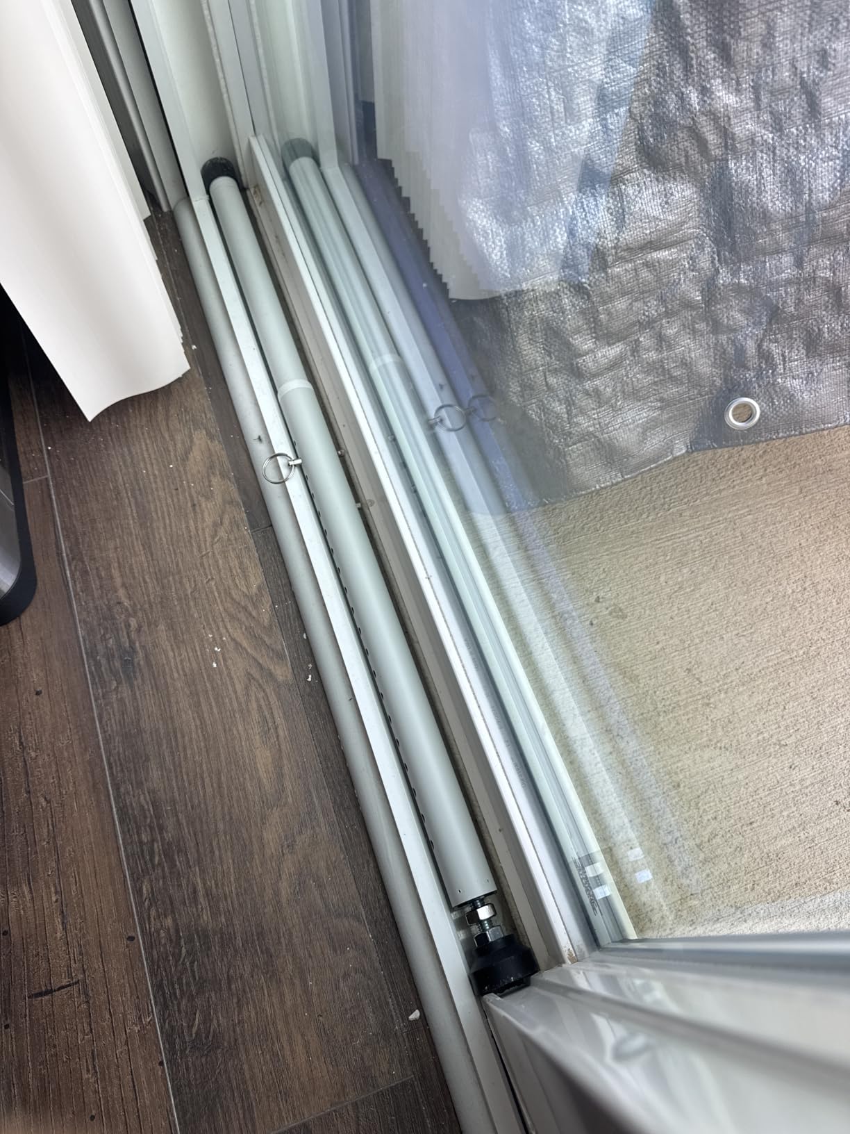 Sliding Door Security Bar, 17.5-50 inch Adjustable Patio Door Security bar, Heavy Duty Window Security Bars Inside for Sliding Glass Door Home Apartment Bedroom (White) customer photo 2
