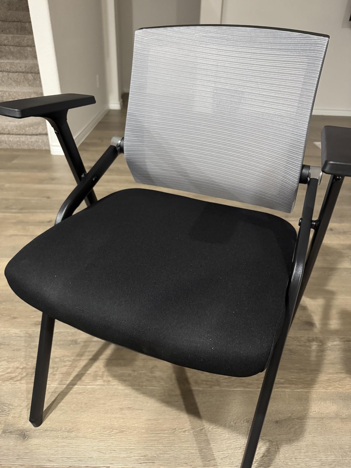 Conference Room Chairs, Folding Office Desk Chair with Lumbar Support and Sliding Armrest with Casters, Stackable Office Guest Chairs & Reception Chairs (2 Pack) customer photo 1