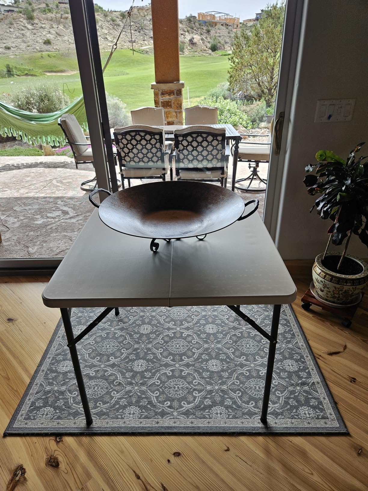 FDW 6FT Folding Table, Portable Fold-in-Half Plastic Picnic Party Table with Carrying Handle (White) customer photo 1
