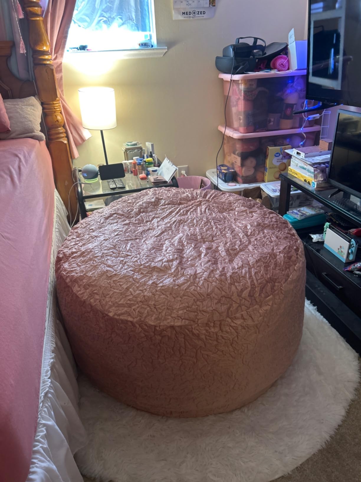 Bean Bag Chairs, Memory Foam Stuffing Bean Bag Chair for Adults/Teens/Kids, Velvet Lazy Sofa Furniture with Removable High-Rebound Memory Foam for Living Room Bedroom College Dorm customer photo 1