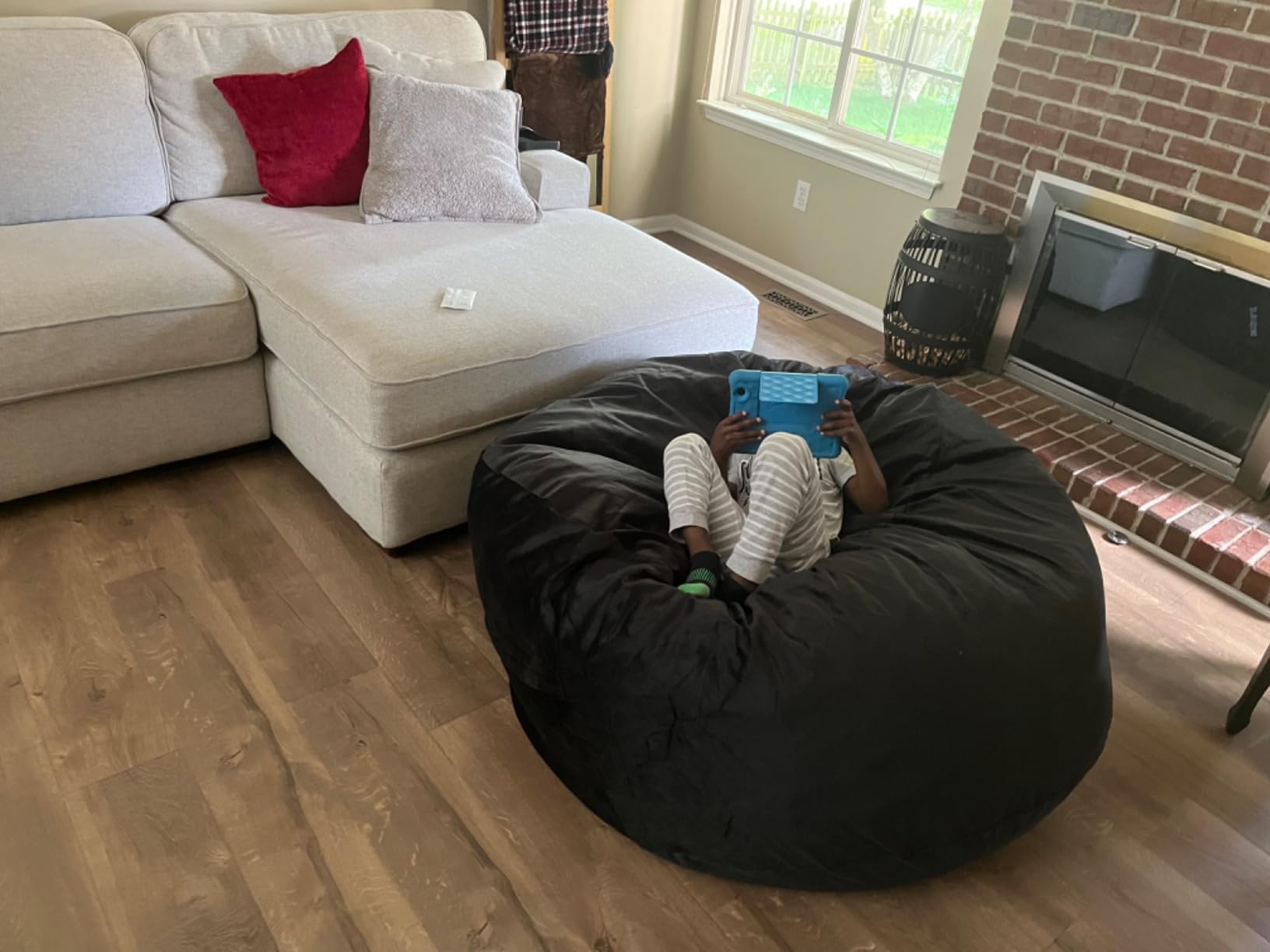 Bean Bag Chairs, Memory Foam Stuffing Bean Bag Chair for Adults/Teens/Kids, Velvet Lazy Sofa Furniture with Removable High-Rebound Memory Foam for Living Room Bedroom College Dorm customer photo 2