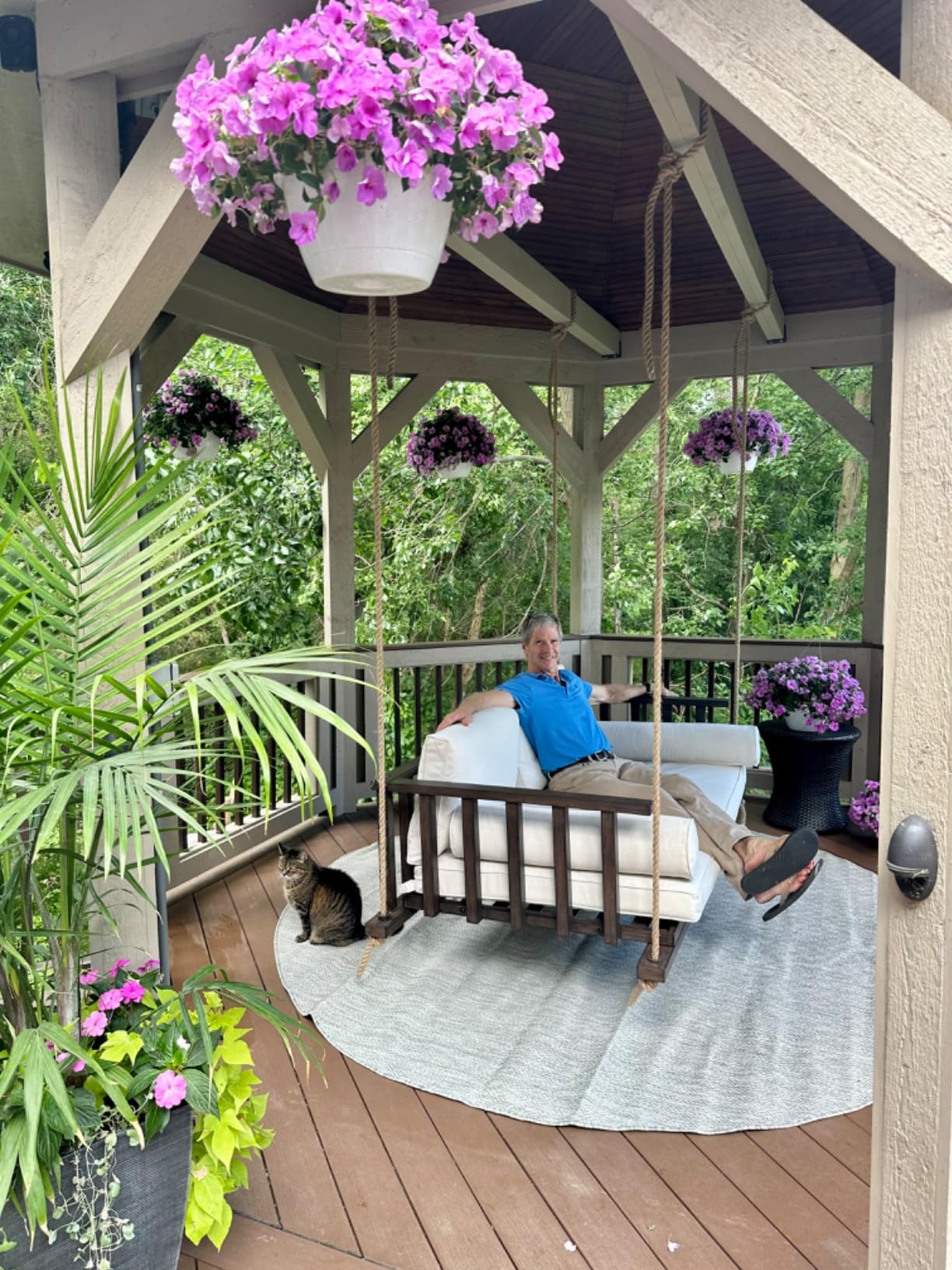 The Madison Steel Daybed Porch Swing with Included Outdoor Cushion Set customer photo 1