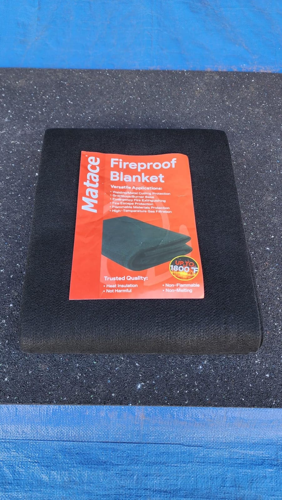 Welding Blanket Fireproof 40x40 Inch - Matace Carbon Felt Soldering Mat & Pad, 5mm Flame Retardant Fabric, Heat Shield for Brazing, Automotive Repair, Grill & Smoker, HVAC Plumbing, Black customer photo 1