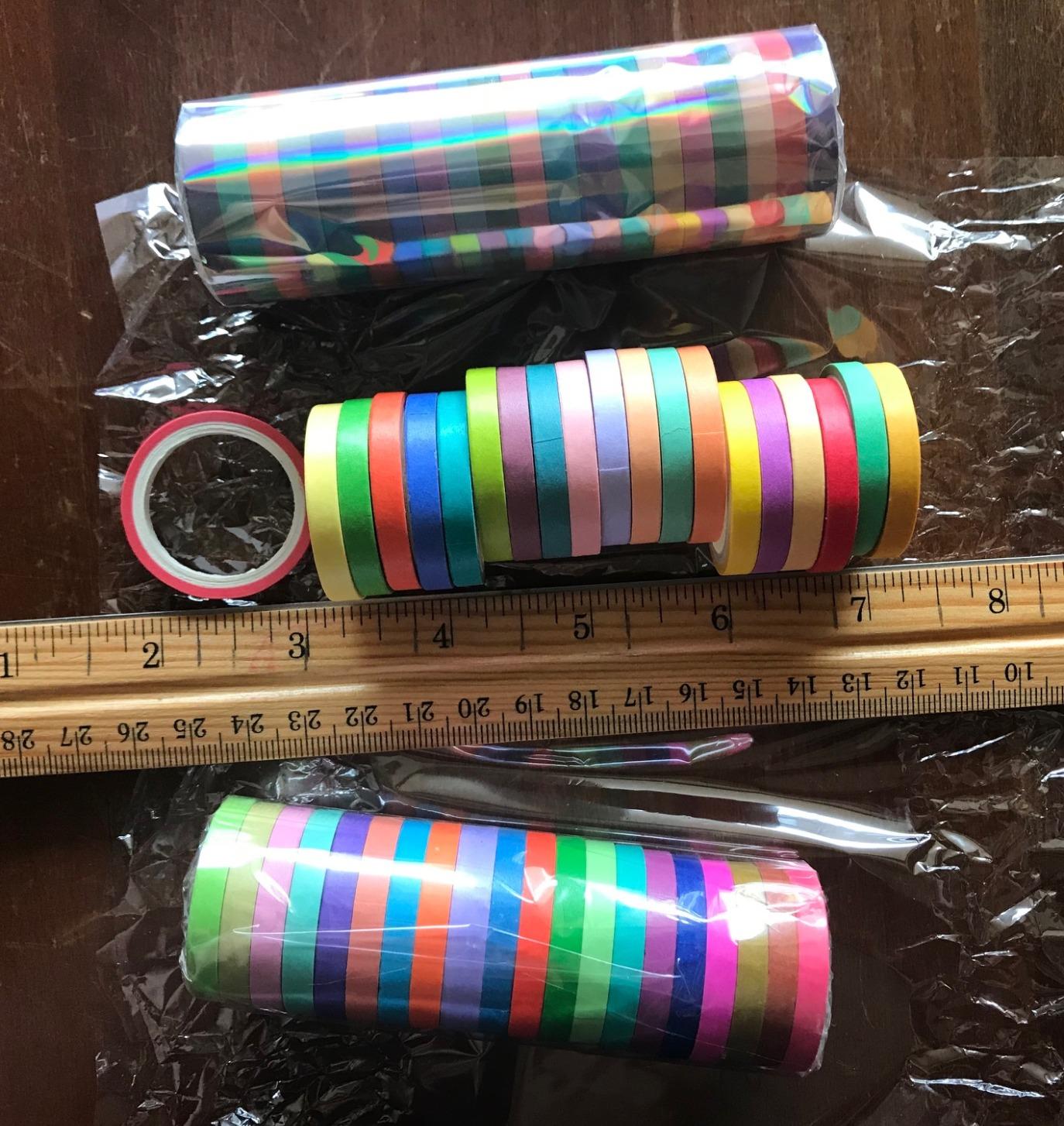 WAPETASHI Washi Tape Set - 40 Rolls, 2 Sizes Rainbow Decorative Tape for Journaling & Scrapbooking customer photo 2