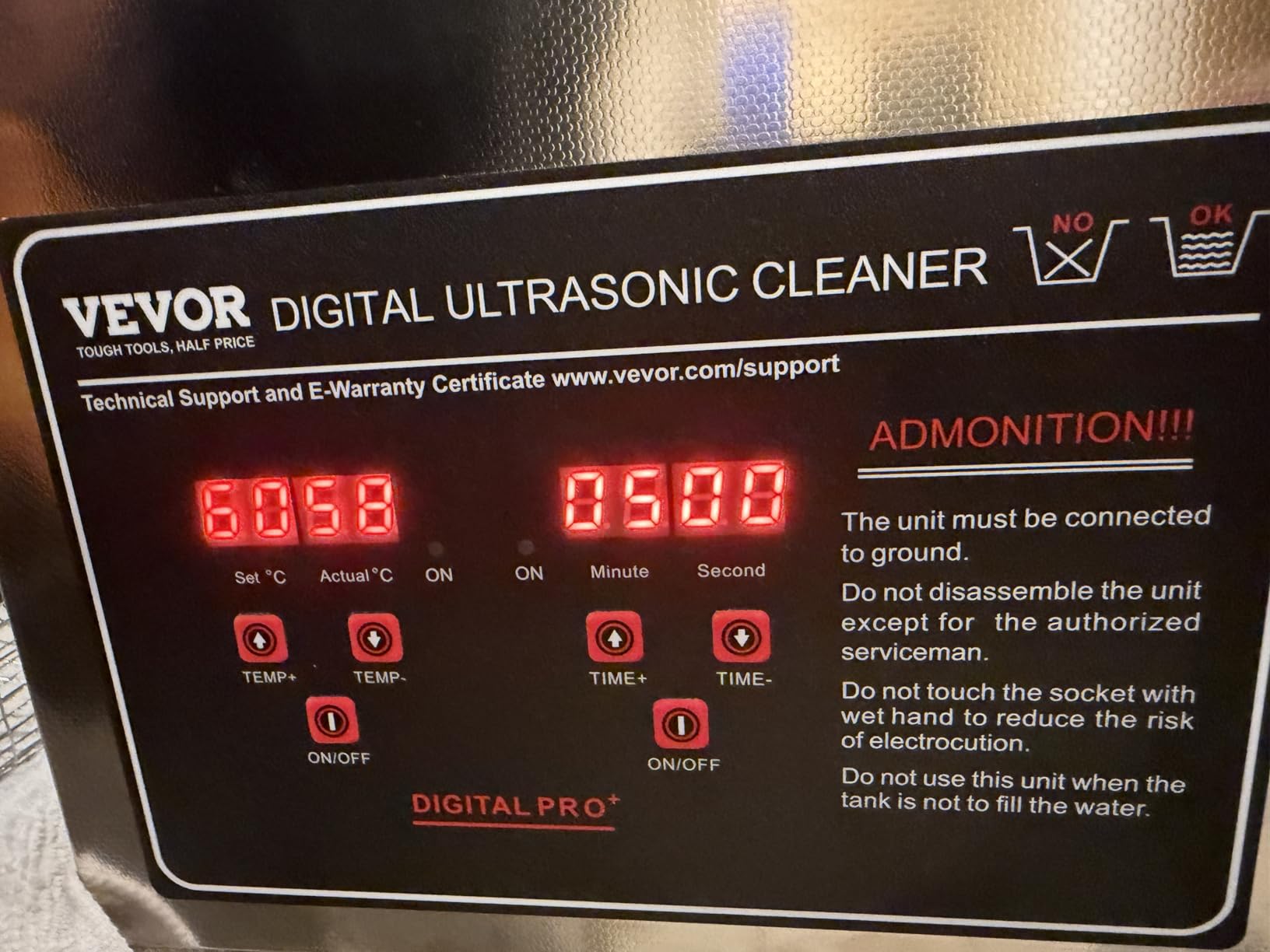 VEVOR Ultrasonic Cleaning Machine with Digital Timer & Heater, Professional Jewelry Cleaner, Stainless Steel Heated Cleaning Machine for Glasses Watch Rings Small Parts Circuit Board (3L) customer photo 2