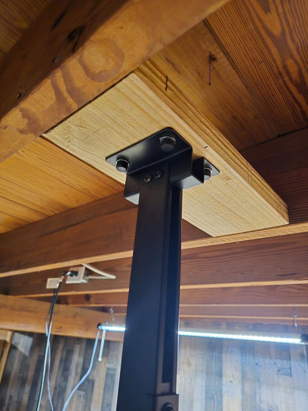 PUTORSEN Adjustable Projector Ceiling Mount, Universal Projector Shelf for Ceiling and Wall, Holds up to 22lbs, No Hole Installation, Hidden Cable Routing, Black customer photo 1