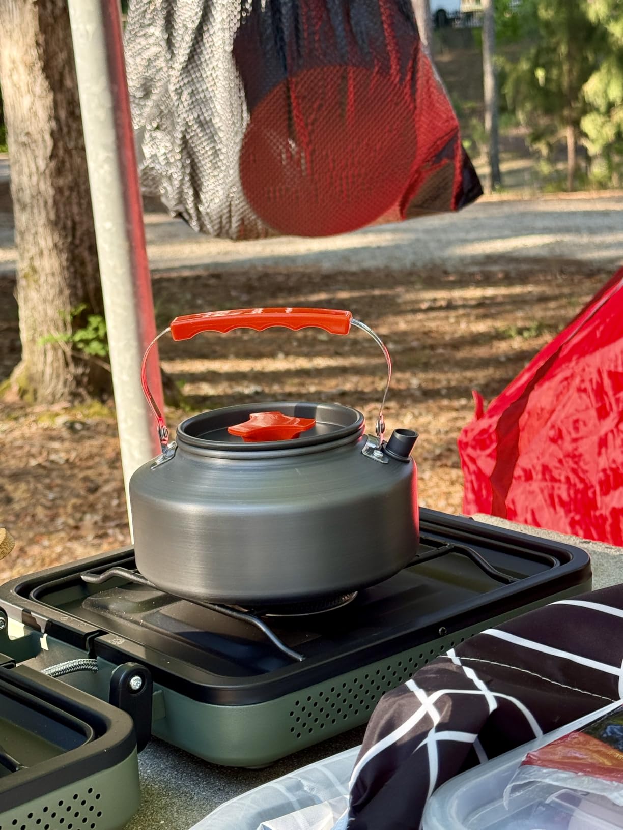 THTYBROS 17pcs Camping Cookware Kit, 0.45Gal Pot, 7inches Pan,0.30Gal Kettle Set with 2 Set Stainless Steel Cups Plates Forks Knives Spoons for Hiking,Camping,Backpacking,Outdoor Cooking and Picnic customer photo 2
