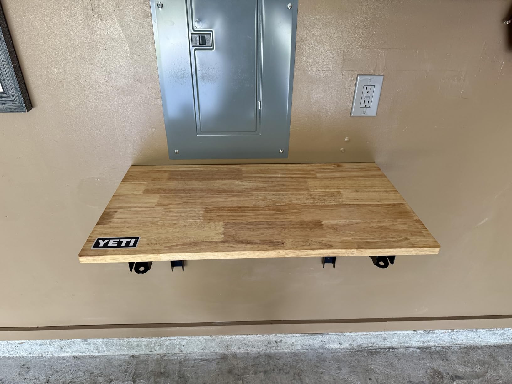 TORACK Heavy Duty Wall Mounted Folding Workbench, Collapsible Wall Table | Space-Saving, Wall Folding Desk for Garage, Workshop, Holds up to 550 lbs, Size: 47.25 x 22.75 in customer photo 1