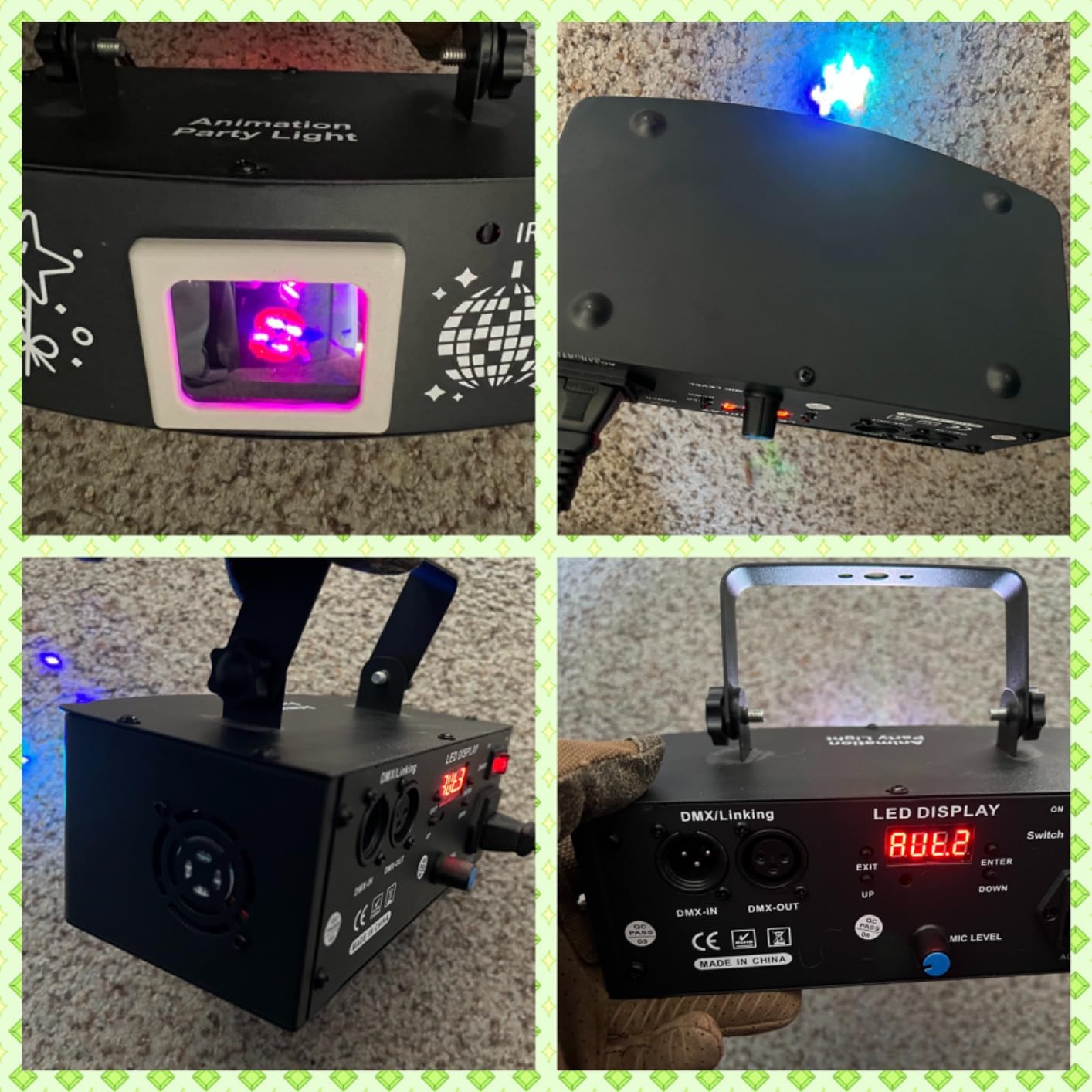 3D Animated RGB Laser DJ Light, Sound Activated DMX512 Party Projector customer photo 1
