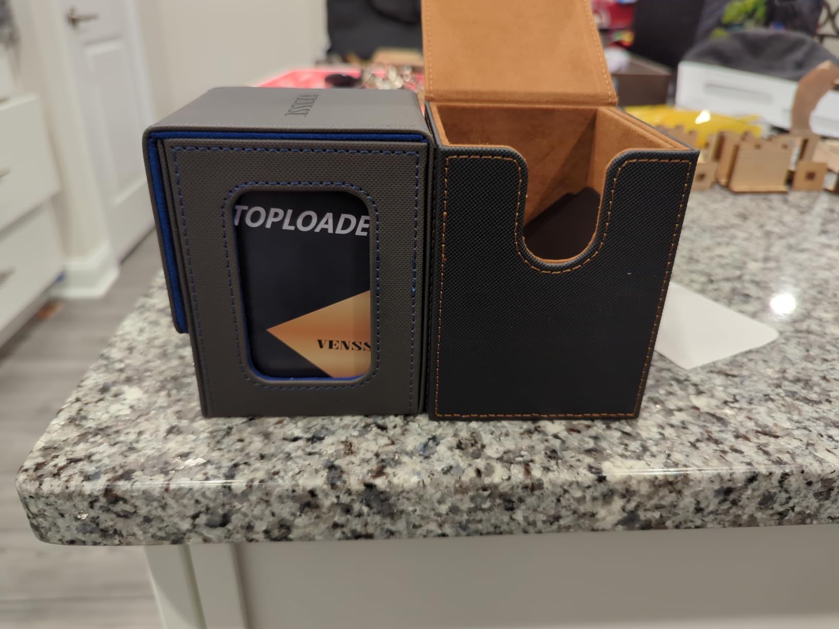 MTG Deck Box Holds 5 Display Card Deck Boxes with Playmat and Dice Box, Includes 10 Colorful Dividers and 1 Card Supporter, Trading Card Storage Box For Magic Game Cards (Black and Purple) customer photo 2