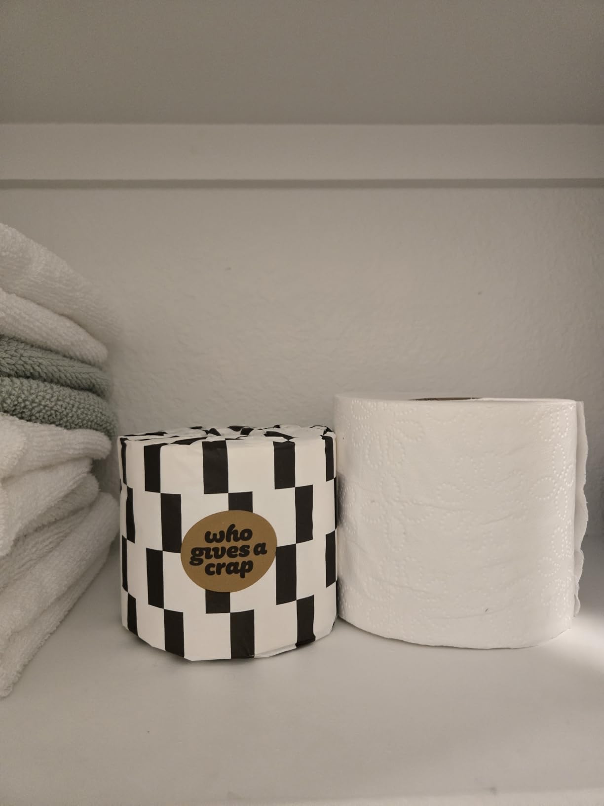 Who Gives A Crap 100% Bamboo Toilet Paper, 24 Rolls, 3 Ply, 330 Sheets, Long, Strong & Soft Toilet Tissue, Renewable, Tree Free Bathroom Tissue Made with Bamboo Fibers customer photo 1