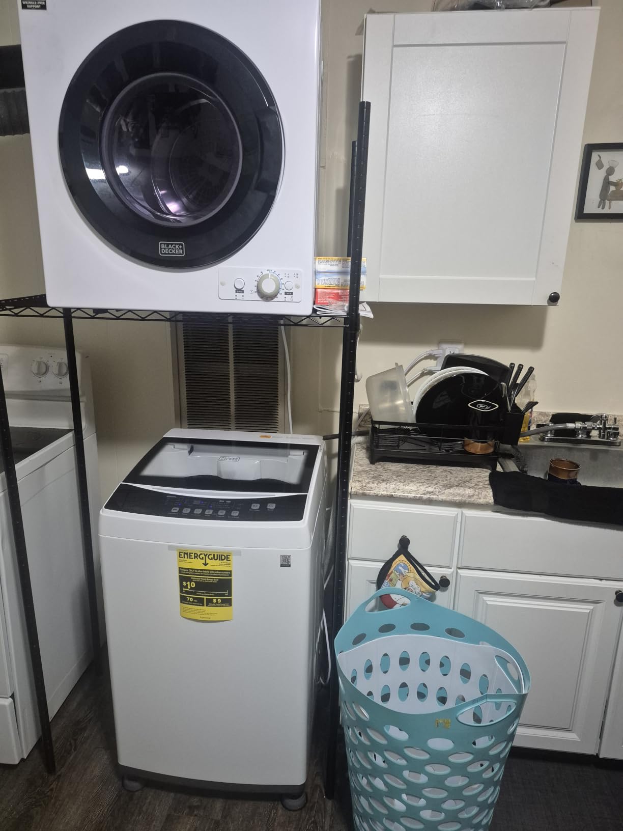BLACK+DECKER 7.0 Cu. Ft. Front Load Dryer, 240V, BLD67ME, White | Electric Clothes Dryer with LED Display and Dial Control, 5 Sensor and Manual Dry Selections customer photo 2