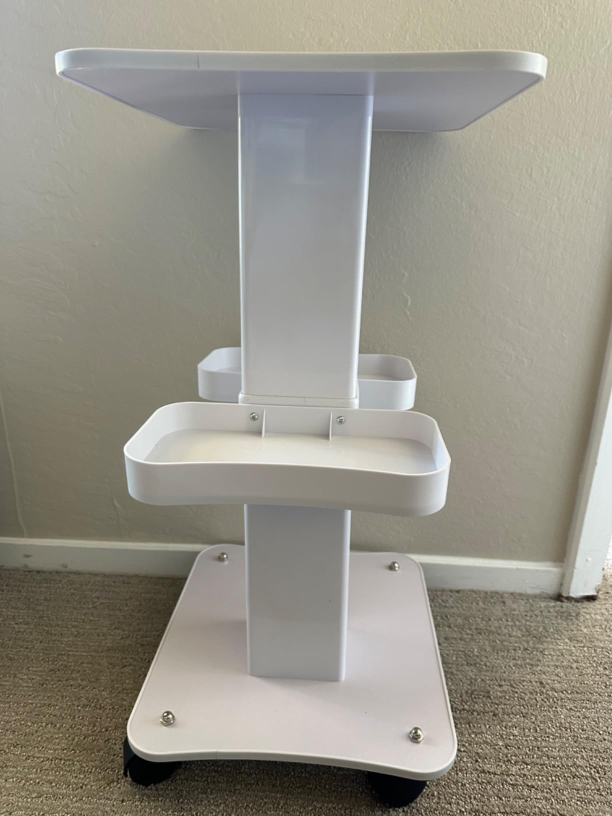 Esthetician Cart with Wheels and 2 Trays, 4 Tier Salon and Spa Equipment Trolley Carts, Beauty Machine Trolley, Load 135lbs customer photo 2