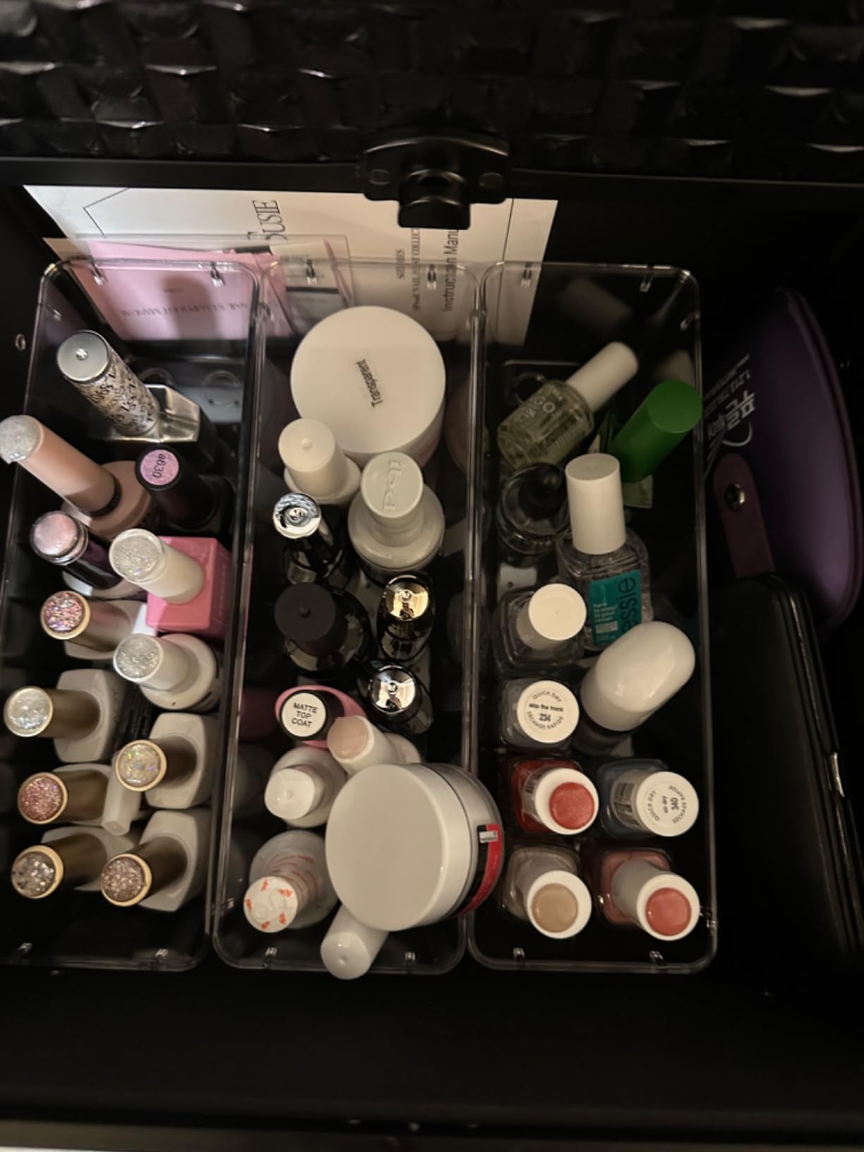 Yueieoun Salon Cart with 3 Drawers, Nail Trolley Cart with Wheels Salon Station Rolling Makeup Train Case Cosmetology Case Organizer Cases for Nail Tech,SPA,Face Painting,Hairstylist,Makeup Artist customer photo 2