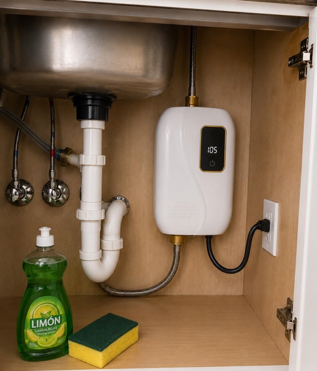 Tankless Water Heater Electric 110V 3000W Instant Water Heater Under Sink, On Demand Hot Water Heater Electric with Digital Display customer photo 1