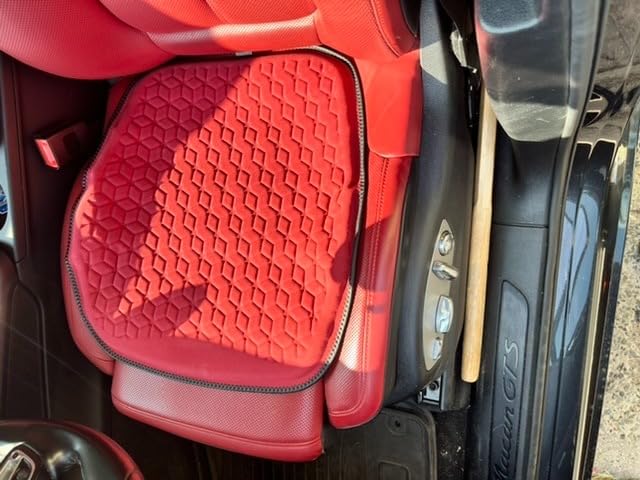 Thin Cool Gel Seat Cushion for Car Seat Office Chair Pain Relief | Black Cooling Mesh Fabric Slim Non-Slip Seat Pad 0.7 Inch Gel for Wheelchair Golf Cart, Soothes Sciatica Coccyx Pain customer photo 1