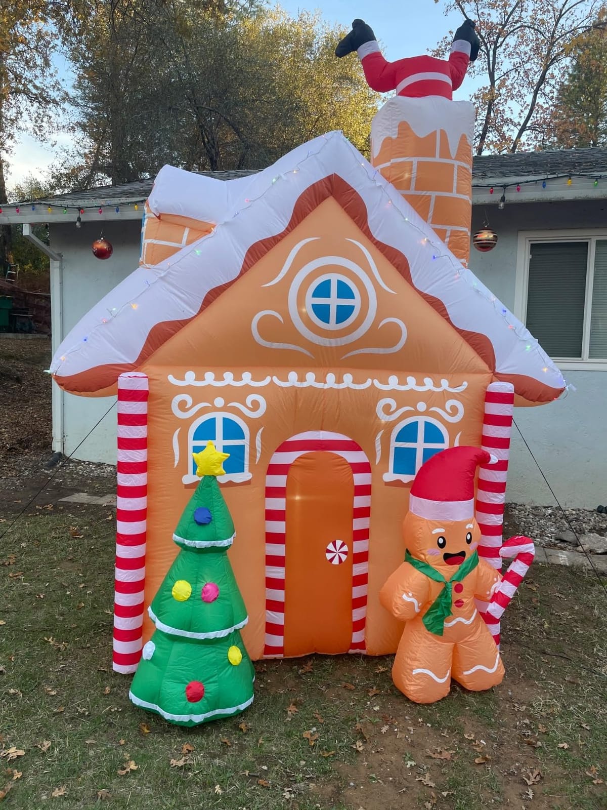 OurWarm 10FT Christmas Inflatable Outdoor Decoration, Christmas Inflatables Gingerbread Man Christmas Blow Ups with LED Lights, Blow Up Christmas Decorations Outdoor for Holiday Garden Lawn Yard Decor customer photo 1