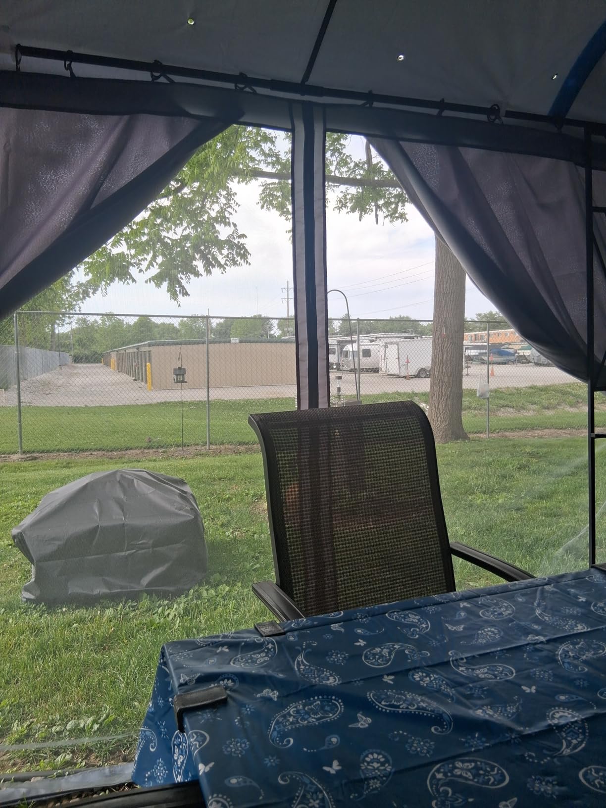 10'x12' Gazebo Mesh Netting, 4 Panels with Zippers, Black customer photo 1