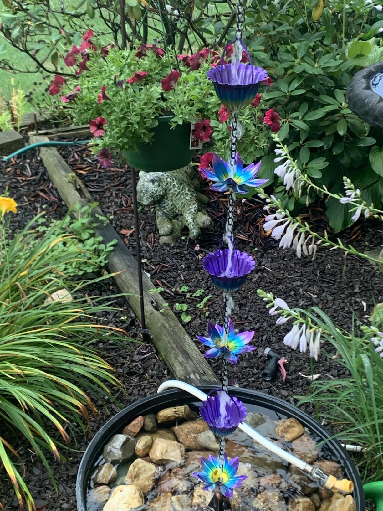 9.2ft Rain Chains for Outside Gutters, Eaves, Drainage | Copper Rain Chain, 12 Cup with Butterfly Decor, Adjustable Length, Decorative Replacement Downspout customer photo 1